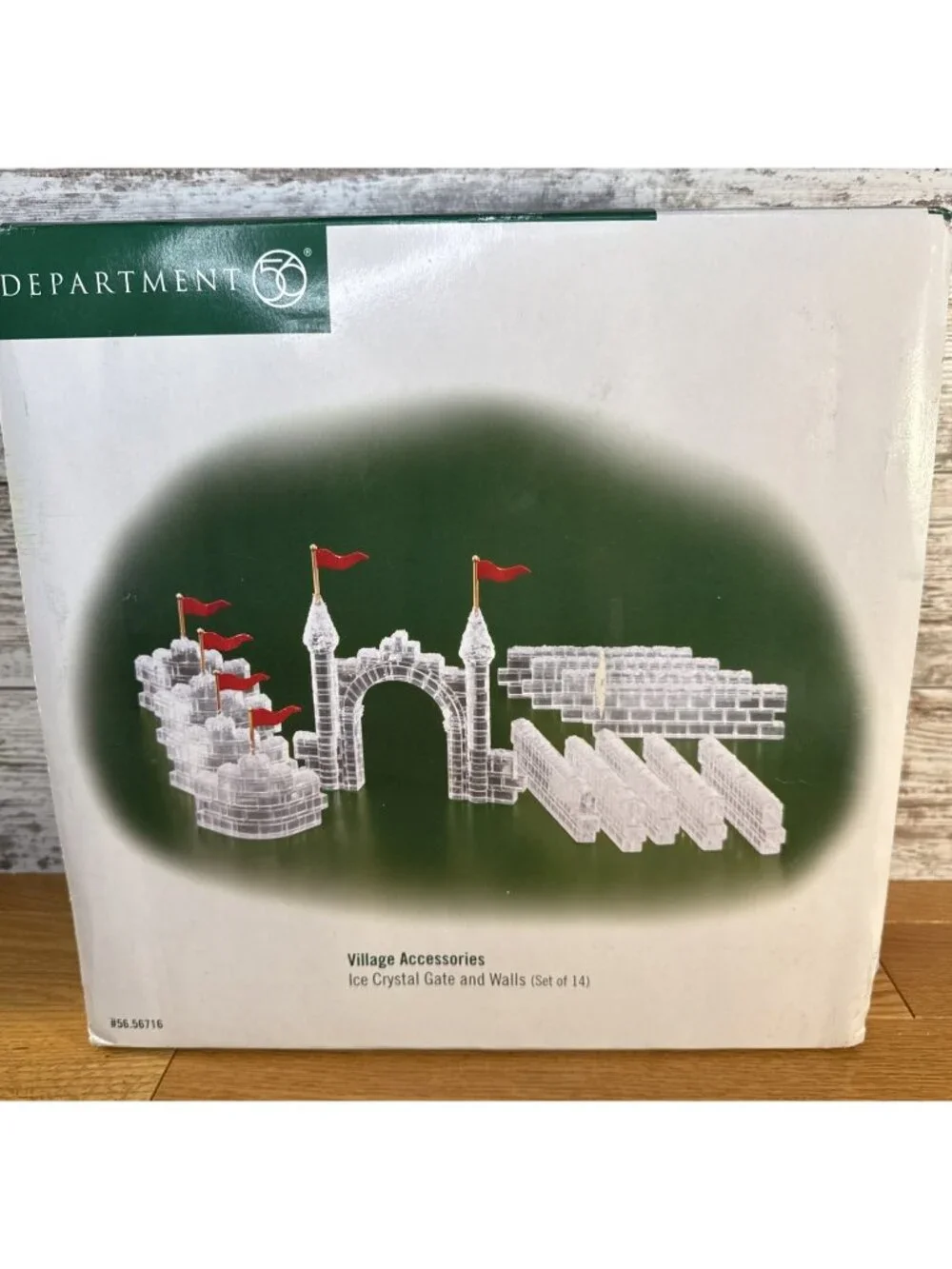 DEPT 56 ICE CRYSTAL GATE AND WALLS  56716 VILLAGE ACCESSORIES 14 Piece Complete